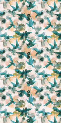 Modern roller blind con estampado de aves y paisajes coloridos