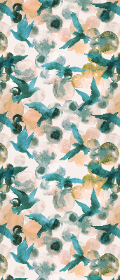 Modern roller blind con estampado de aves y paisajes coloridos