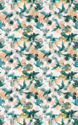 Modern roller blind con estampado de aves y paisajes coloridos