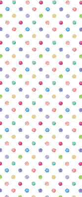 Modern roller blind con un estampado de puntos de colores