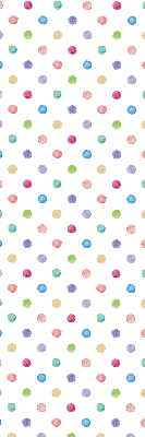 Modern roller blind con un estampado de puntos de colores