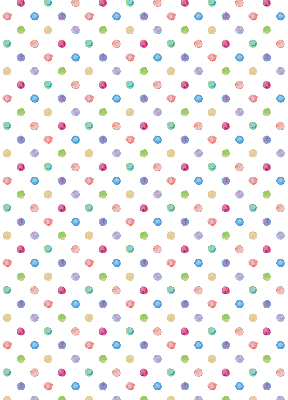 Modern roller blind con un estampado de puntos de colores
