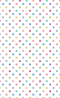 Modern roller blind con un estampado de puntos de colores