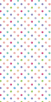 Modern roller blind con un estampado de puntos de colores