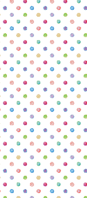 Modern roller blind con un estampado de puntos de colores
