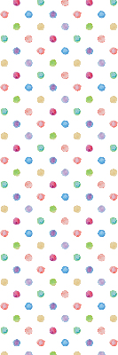 Modern roller blind con un estampado de puntos de colores