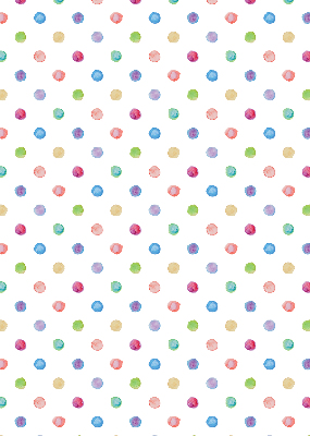 Modern roller blind con un estampado de puntos de colores