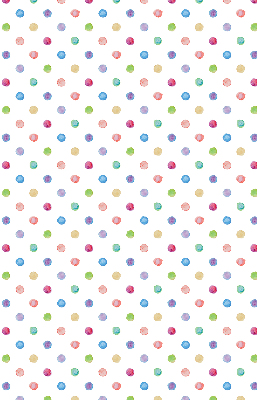 Modern roller blind con un estampado de puntos de colores