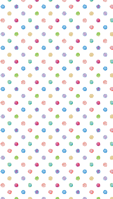 Modern roller blind con un estampado de puntos de colores