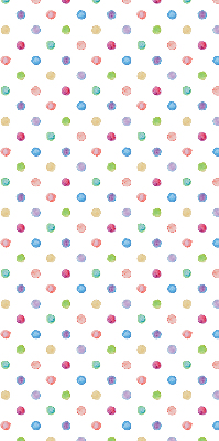 Modern roller blind con un estampado de puntos de colores