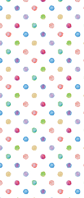 Modern roller blind con un estampado de puntos de colores