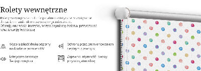 Modern roller blind con un estampado de puntos de colores