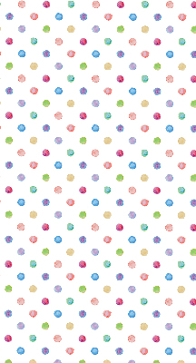 Modern roller blind con un estampado de puntos de colores