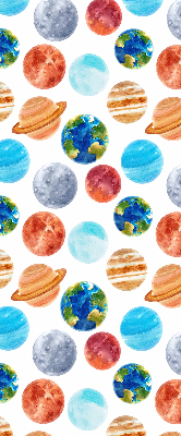 Estor enrollable con diseño de planetas