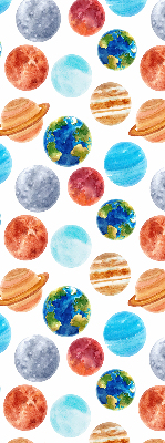Estor enrollable con diseño de planetas