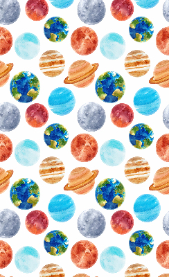 Estor enrollable con diseño de planetas