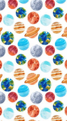 Estor enrollable con diseño de planetas