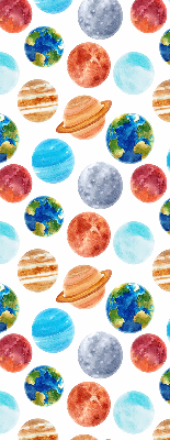 Estor enrollable con diseño de planetas