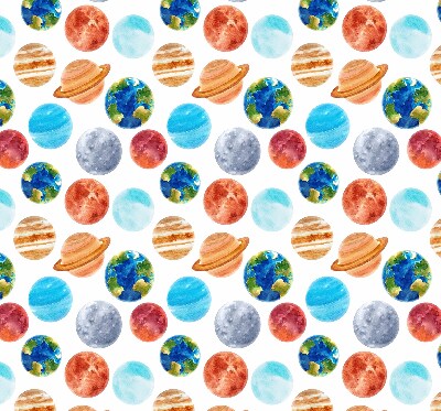 Estor enrollable con diseño de planetas