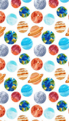 Estor enrollable con diseño de planetas