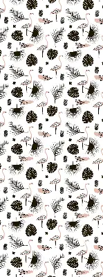Modern roller blind con estampado de flamencos y hojas