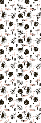 Modern roller blind con estampado de flamencos y hojas