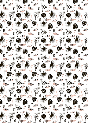 Modern roller blind con estampado de flamencos y hojas