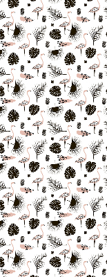 Modern roller blind con estampado de flamencos y hojas