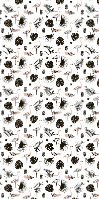 Modern roller blind con estampado de flamencos y hojas