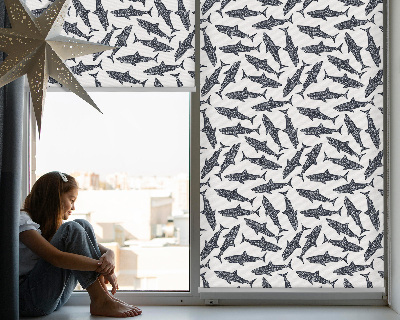 Estor enrollable para ventana con diseño de tiburones