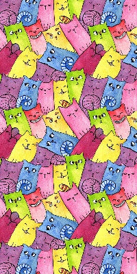 Modern roller blind con estampado de gatos coloridos