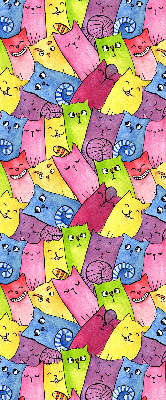Modern roller blind con estampado de gatos coloridos