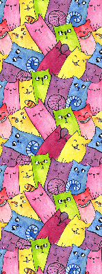 Modern roller blind con estampado de gatos coloridos