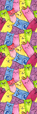 Modern roller blind con estampado de gatos coloridos