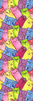 Modern roller blind con estampado de gatos coloridos