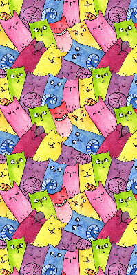 Modern roller blind con estampado de gatos coloridos
