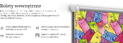 Modern roller blind con estampado de gatos coloridos