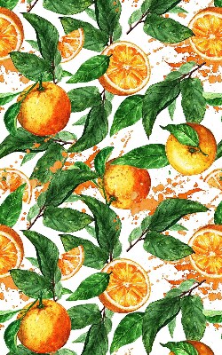 Estor enrollable para ventana con diseño de naranjas y hojas