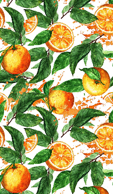 Estor enrollable para ventana con diseño de naranjas y hojas