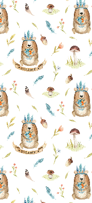 Modern roller blind con estampado de osos de peluche y plantas