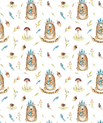 Modern roller blind con estampado de osos de peluche y plantas