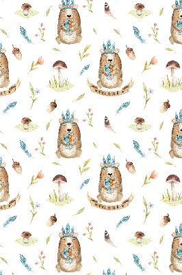 Modern roller blind con estampado de osos de peluche y plantas