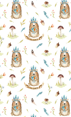 Modern roller blind con estampado de osos de peluche y plantas