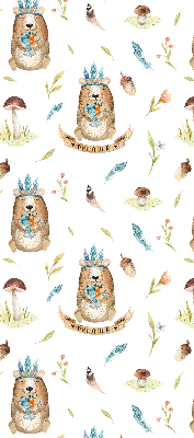 Modern roller blind con estampado de osos de peluche y plantas