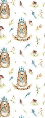Modern roller blind con estampado de osos de peluche y plantas