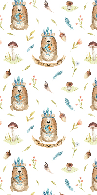 Modern roller blind con estampado de osos de peluche y plantas