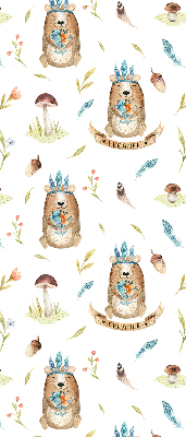 Modern roller blind con estampado de osos de peluche y plantas