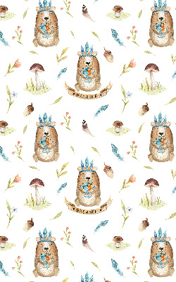 Modern roller blind con estampado de osos de peluche y plantas