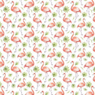 Estor enrollable para ventana con estampado de flamencos y hojas