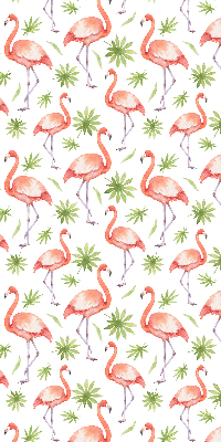 Estor enrollable para ventana con estampado de flamencos y hojas